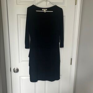 White House Black Market Black Sheath Dress Long Sleeve Crew Neck